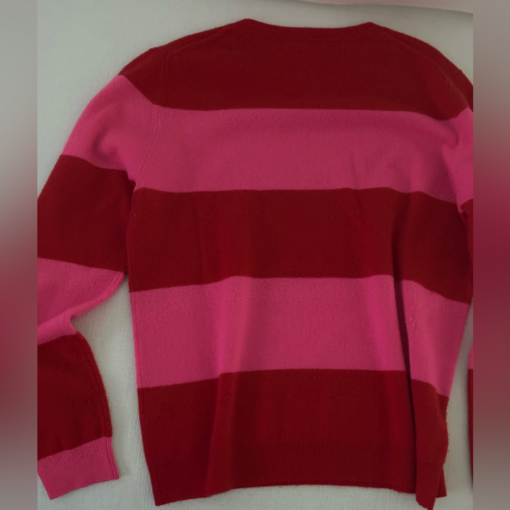 Chinti & Parker Red and Pink “You Me Ski” Striped Sweater - Picture 4 of 5